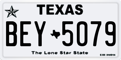 TX license plate BEY5079