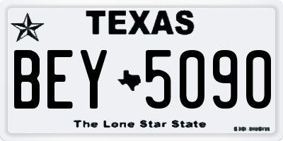 TX license plate BEY5090
