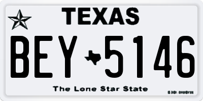 TX license plate BEY5146