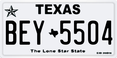 TX license plate BEY5504