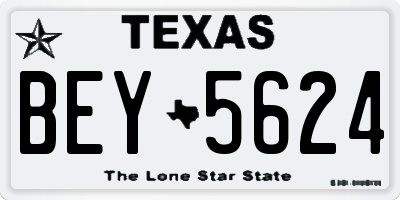 TX license plate BEY5624