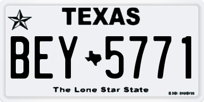 TX license plate BEY5771
