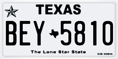 TX license plate BEY5810