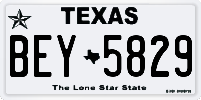 TX license plate BEY5829