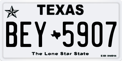 TX license plate BEY5907