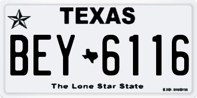 TX license plate BEY6116