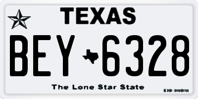 TX license plate BEY6328