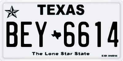 TX license plate BEY6614