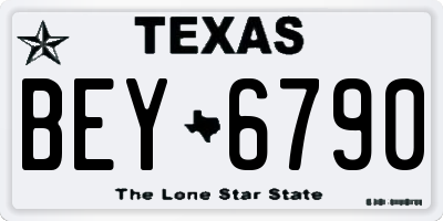 TX license plate BEY6790