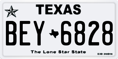 TX license plate BEY6828