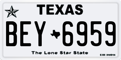 TX license plate BEY6959