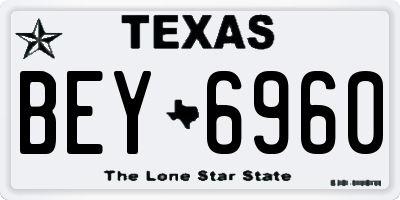 TX license plate BEY6960