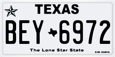 TX license plate BEY6972