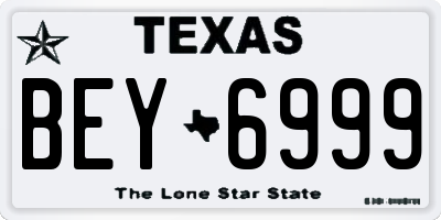 TX license plate BEY6999
