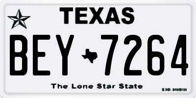 TX license plate BEY7264