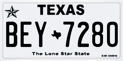 TX license plate BEY7280
