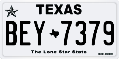 TX license plate BEY7379