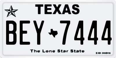 TX license plate BEY7444