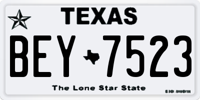 TX license plate BEY7523
