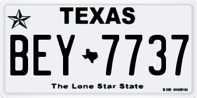 TX license plate BEY7737