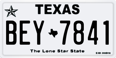 TX license plate BEY7841