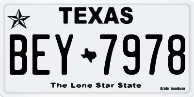 TX license plate BEY7978