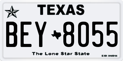 TX license plate BEY8055