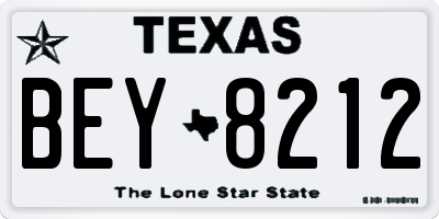 TX license plate BEY8212