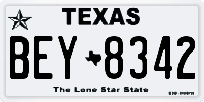 TX license plate BEY8342