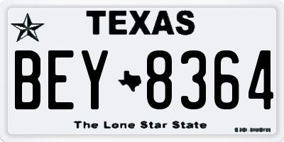 TX license plate BEY8364