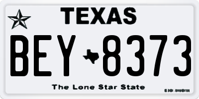 TX license plate BEY8373