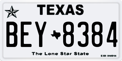 TX license plate BEY8384