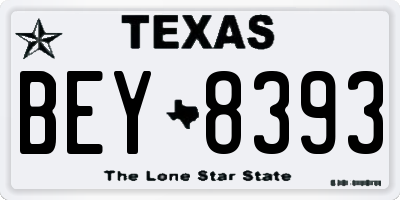TX license plate BEY8393