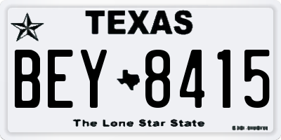 TX license plate BEY8415