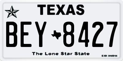 TX license plate BEY8427