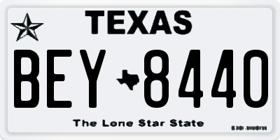 TX license plate BEY8440