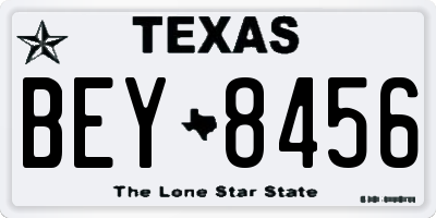 TX license plate BEY8456