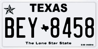 TX license plate BEY8458