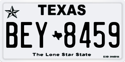 TX license plate BEY8459