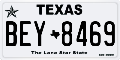 TX license plate BEY8469