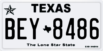 TX license plate BEY8486