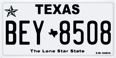 TX license plate BEY8508