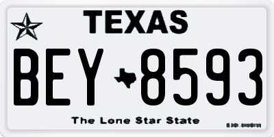 TX license plate BEY8593