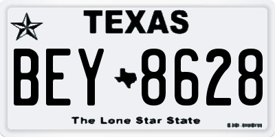 TX license plate BEY8628