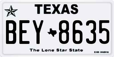 TX license plate BEY8635