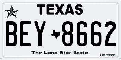 TX license plate BEY8662