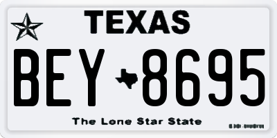 TX license plate BEY8695