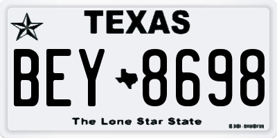 TX license plate BEY8698