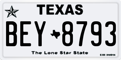 TX license plate BEY8793
