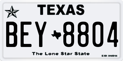 TX license plate BEY8804